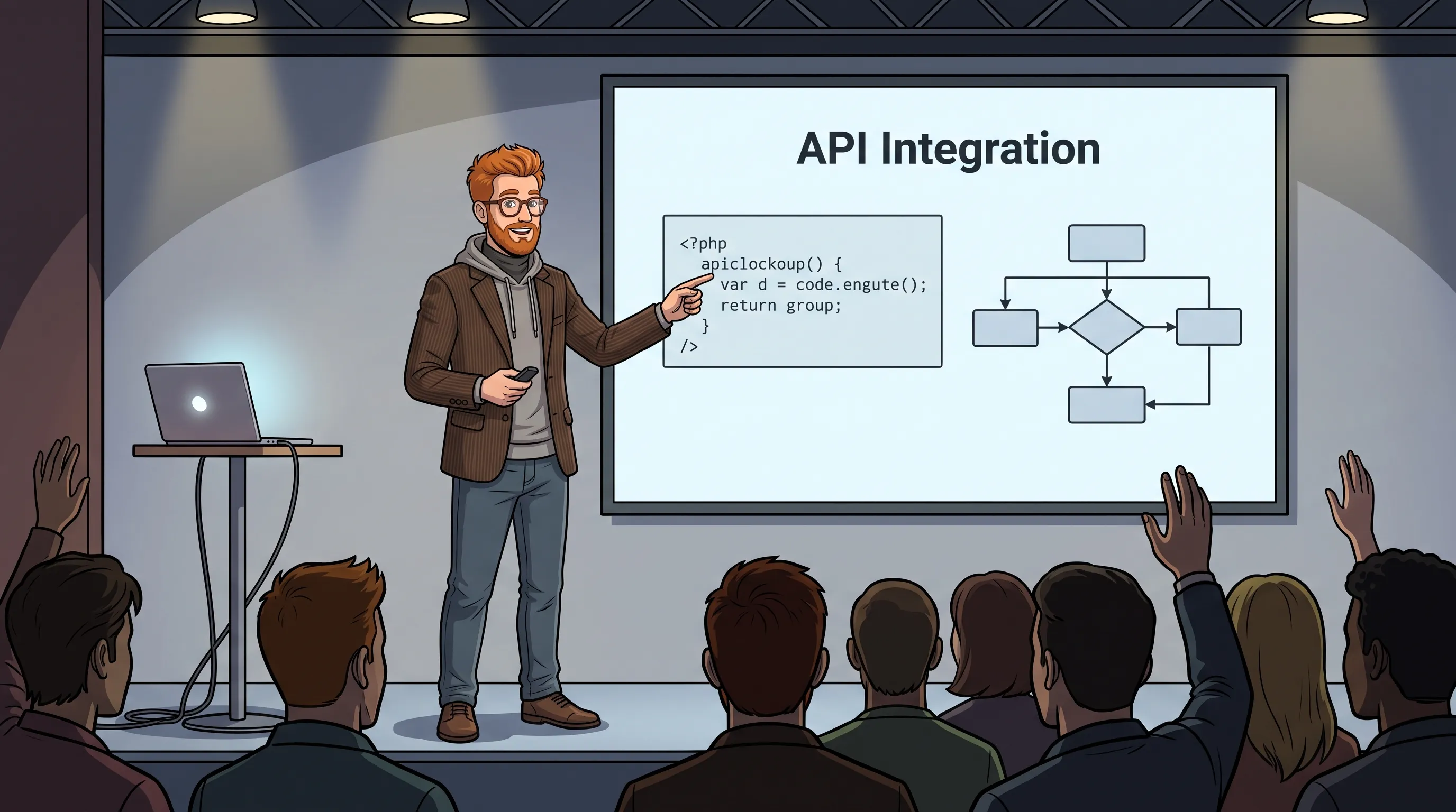 PowerMD — the AtomForge character presenting